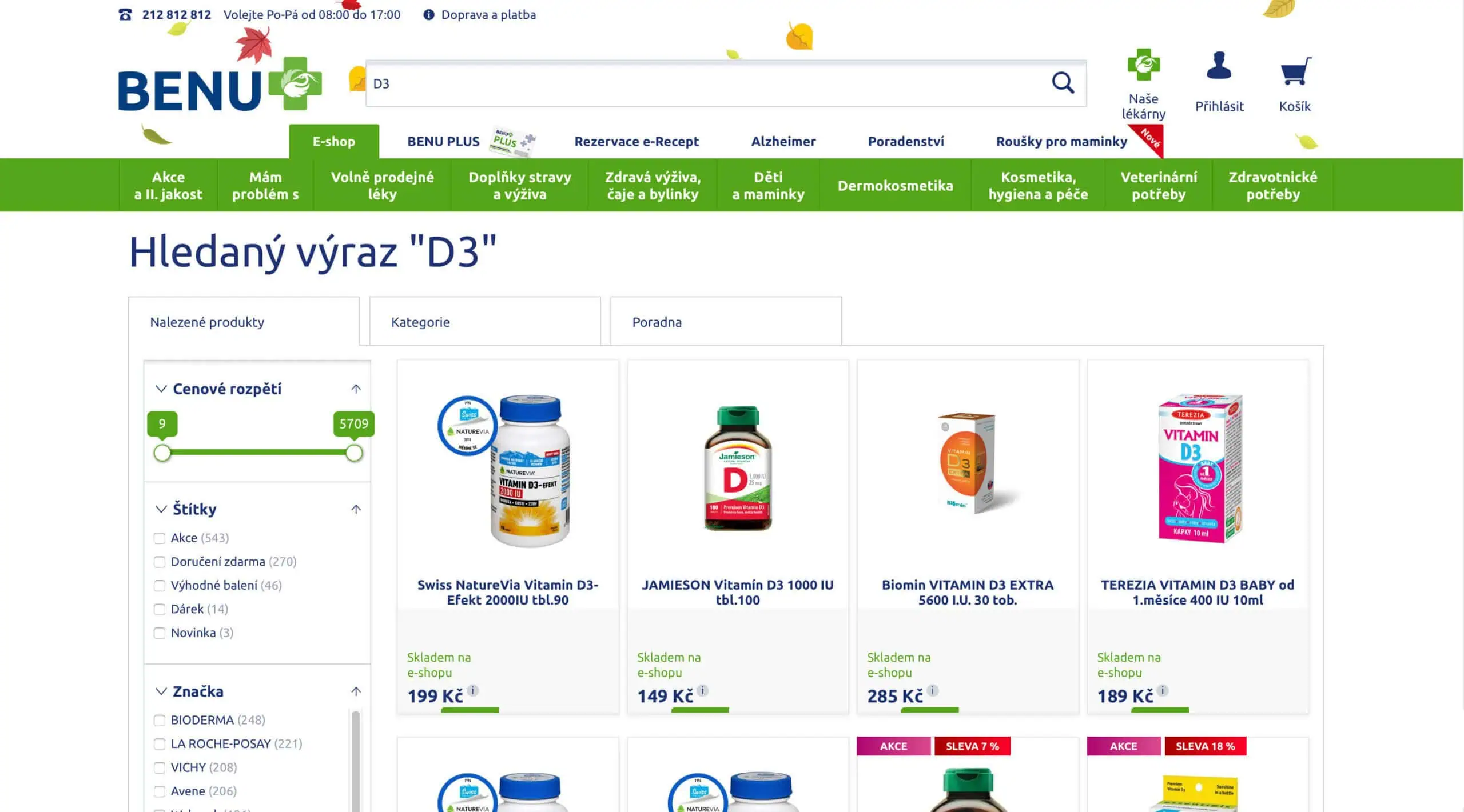 Pharmacy search results after implementing Luigi's Box.